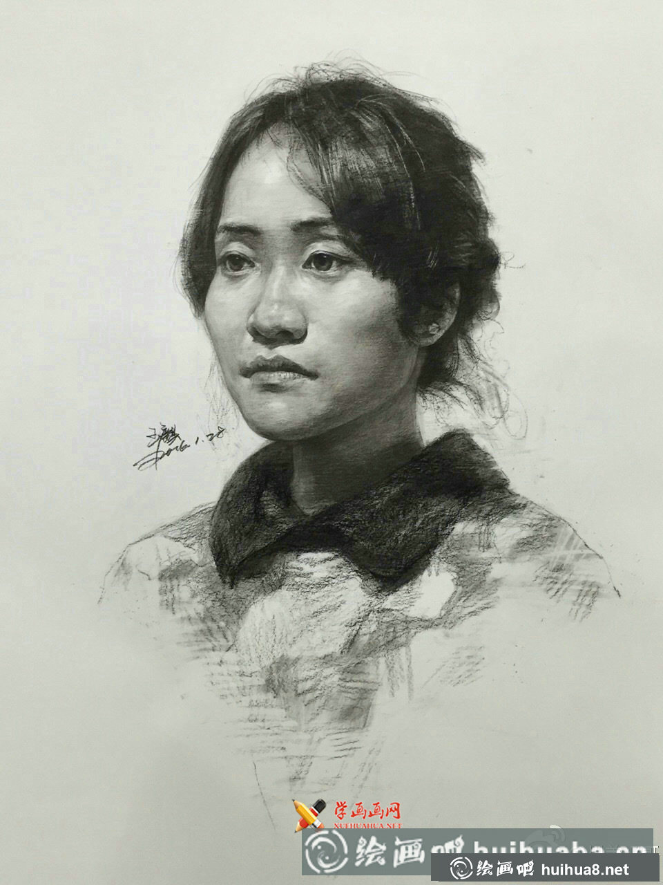 素描半身像及頭像作品