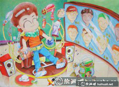 小學(xué)生科技想象畫賞析多功能自動(dòng)理發(fā)椅