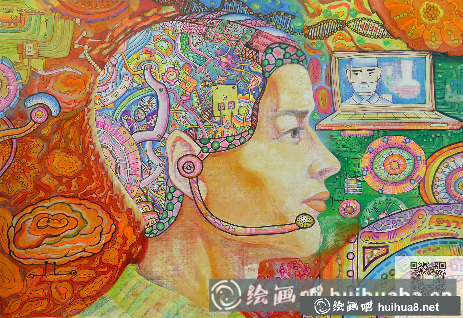 中學科幻畫《人造大腦》圖片欣賞(1)