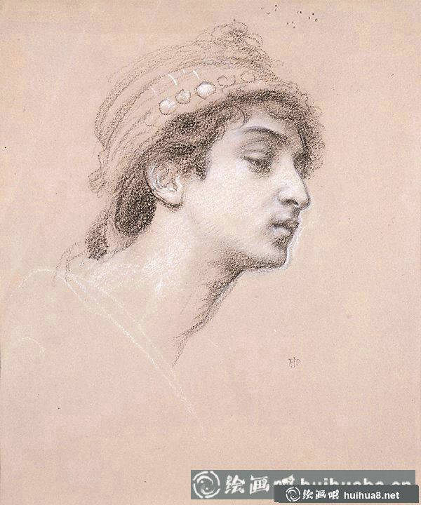 愛(ài)德華·約翰·波因特(Edward John Poynter)素描頭像欣賞(1)