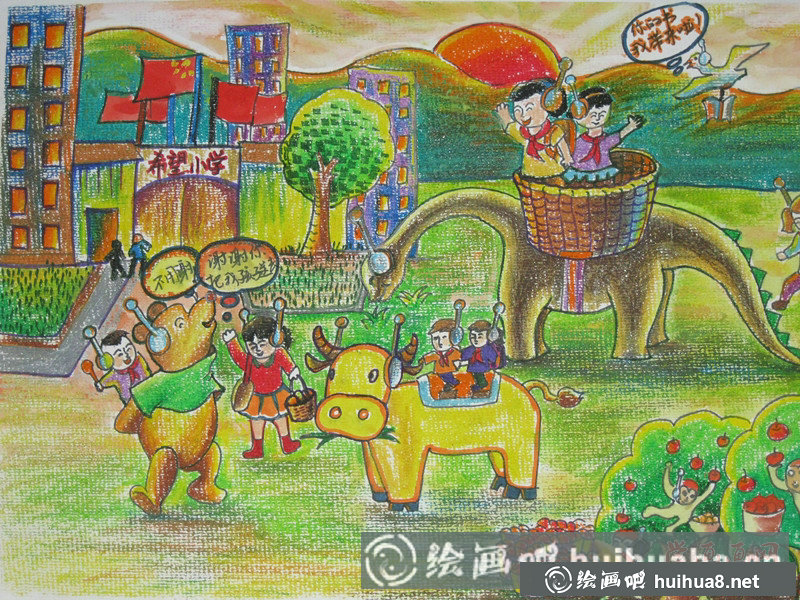 兒童科幻畫《未來感應(yīng)對講機(jī)》欣賞(1)