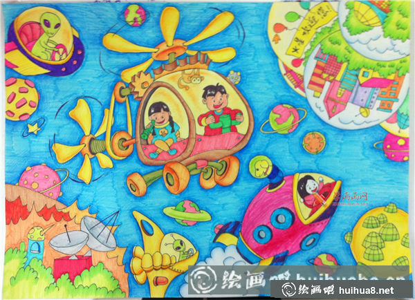 兒童科幻畫《太空加油站》