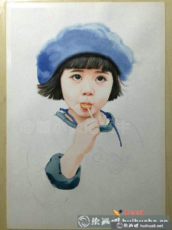 彩鉛畫作品《吃糖的小女孩》欣賞(5)
