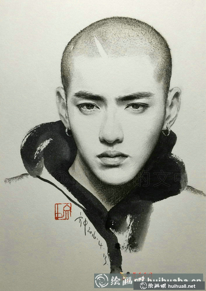 彩鉛畫素描吳亦凡(2)