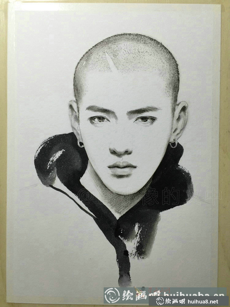 彩鉛畫素描吳亦凡(4)