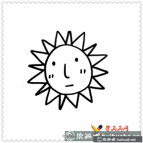 卡通太陽簡筆畫圖片大全【9幅】(6)