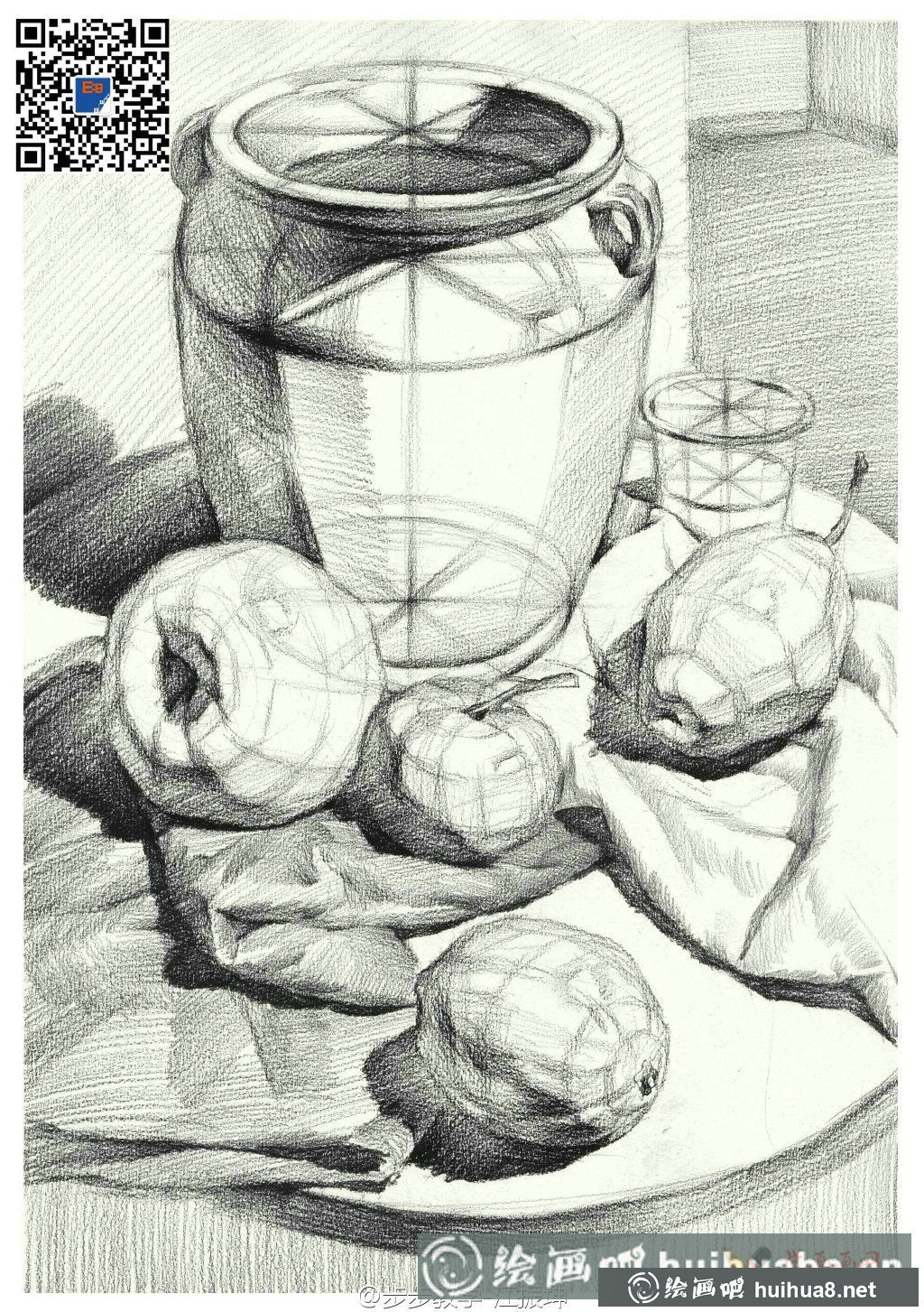 步步教學靜物結(jié)構(gòu)素描優(yōu)秀范畫欣賞(3)