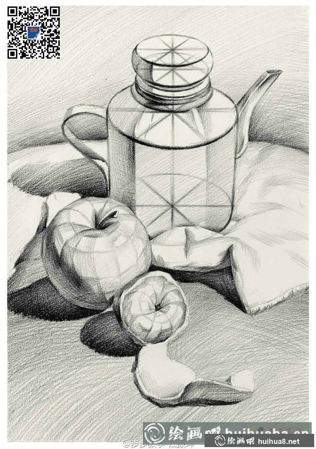 步步教學靜物結(jié)構(gòu)素描優(yōu)秀范畫欣賞(5)