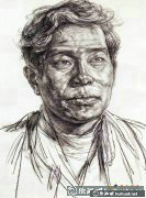 炭筆素描中年男頭像藝術(shù)展現(xiàn)