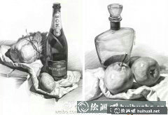 透明玻璃體素描畫法示例