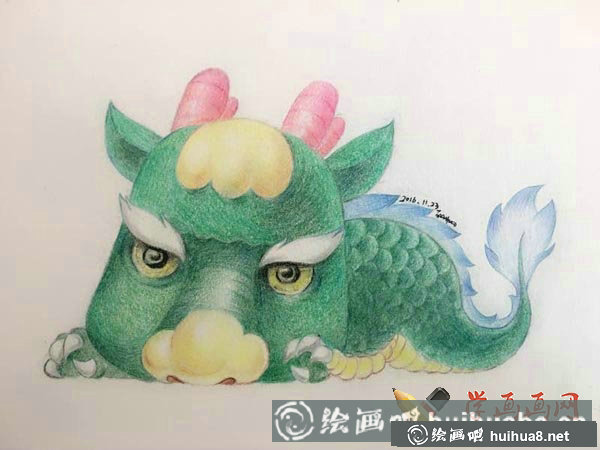 十二生肖彩鉛畫圖片龍