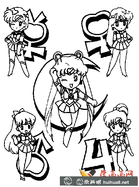 美少女戰(zhàn)士簡筆畫圖片大全(3)
