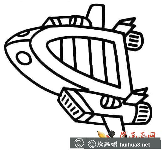 幼兒學(xué)畫畫_宇宙飛船簡(jiǎn)筆畫(5)