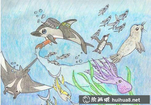 海底世界兒童畫(huà)作品6
