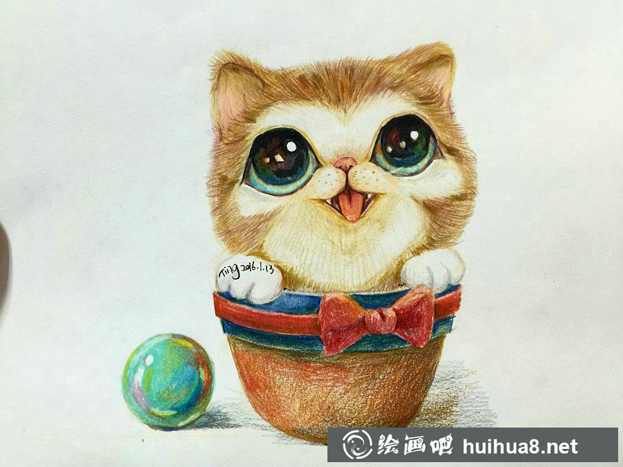 彩鉛貓咪插圖作品10