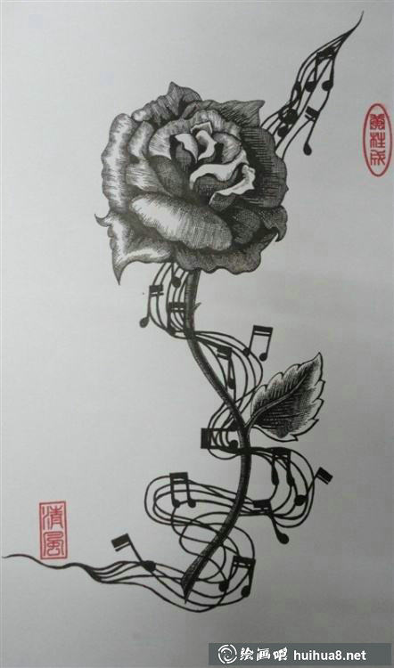 鋼筆畫(huà)花卉圖片26