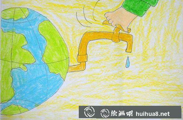 節(jié)約用水幼兒畫3