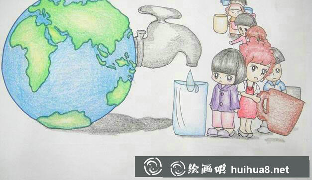 節(jié)約用水幼兒畫6
