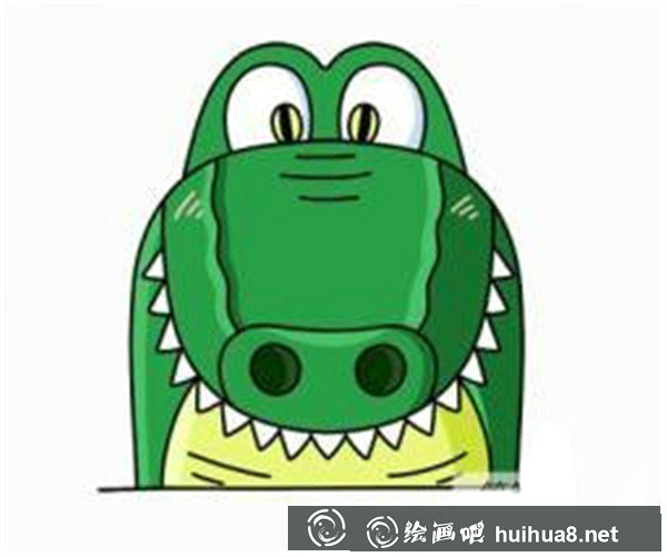 鱷魚水中嬉戲卡通畫