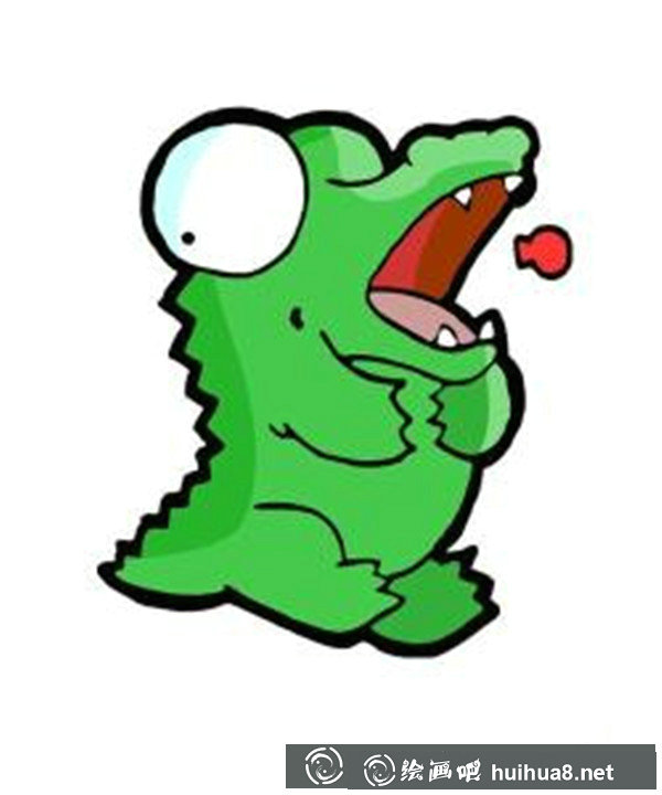 沙灘上的鱷魚卡通畫