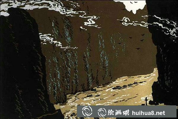 中國版畫作品欣賞：長江十景全套版畫