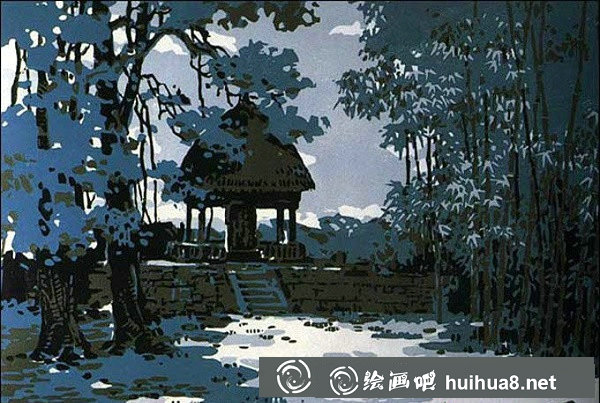 中國版畫作品欣賞：長江十景全套版畫