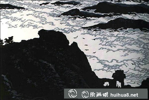中國版畫作品欣賞：長江十景全套版畫
