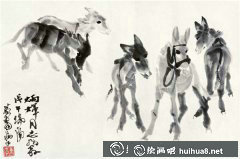 黃胄五驢圖藝術(shù)鑒賞