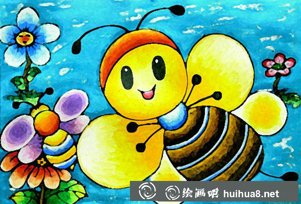 水彩畫風(fēng)格的小蜜蜂