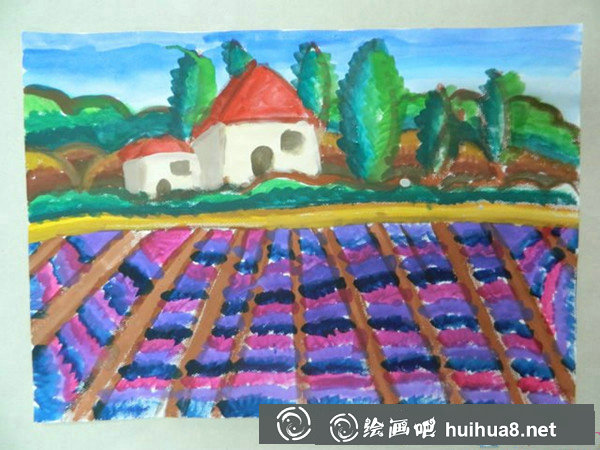 美麗的家鄉(xiāng)兒童水粉畫(huà)作品大全