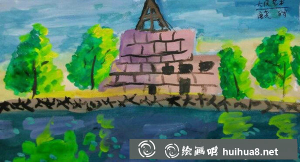 美麗的家鄉(xiāng)兒童水粉畫(huà)作品大全