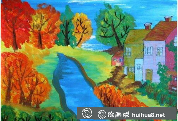 美麗的家鄉(xiāng)兒童水粉畫(huà)作品大全