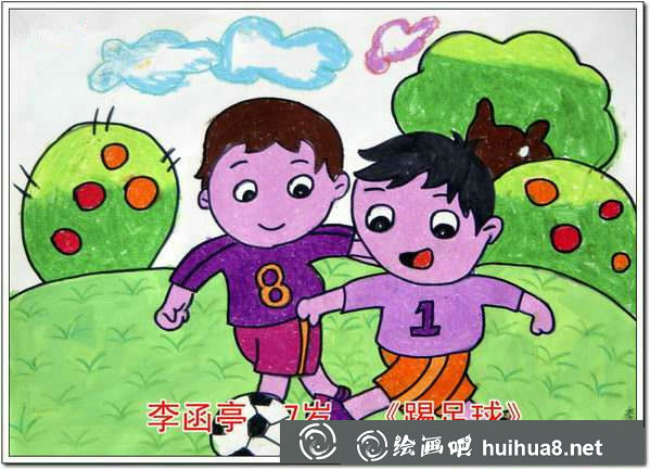小學(xué)生足球畫圖片2