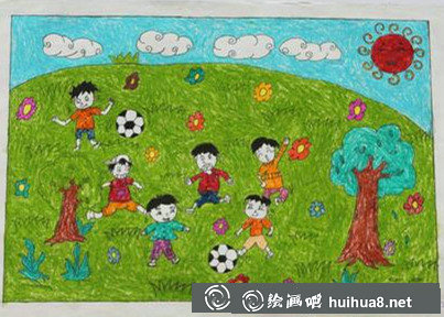 小學(xué)生足球畫圖片5