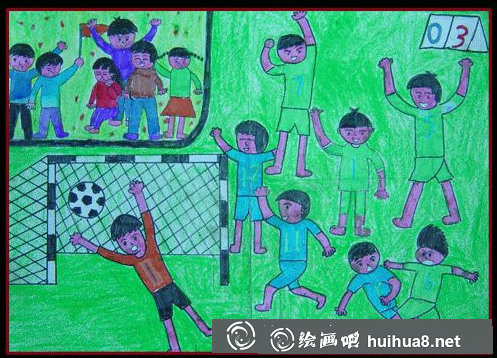 小學(xué)生足球畫圖片7