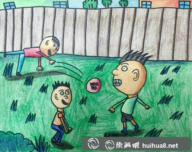 小學(xué)生足球畫圖片8