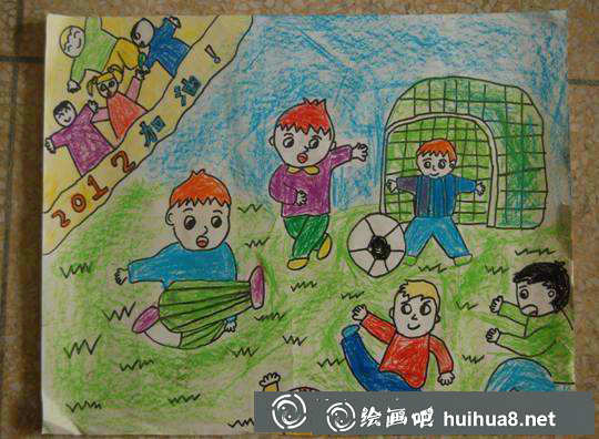 小學(xué)生足球畫圖片18