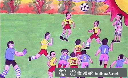 小學(xué)生足球畫圖片24