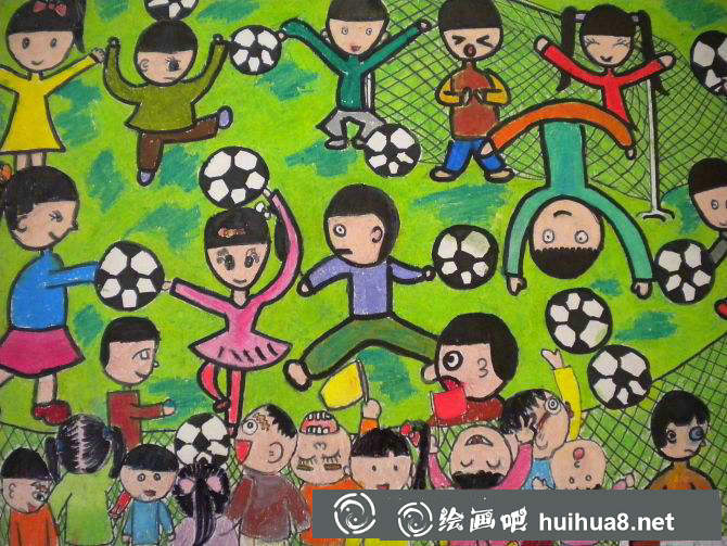 小學(xué)生足球畫圖片28