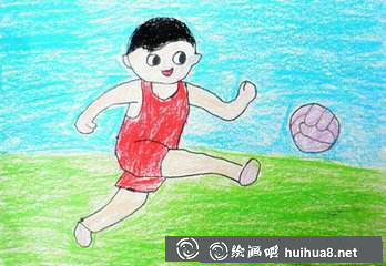 小學(xué)生足球畫圖片31