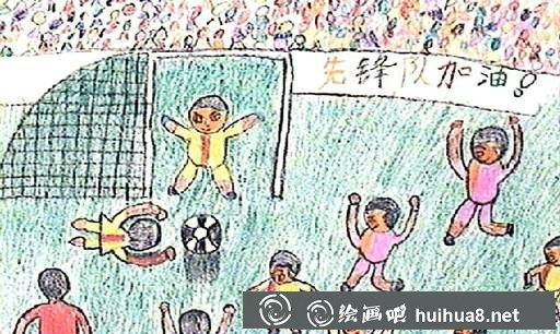 小學(xué)生足球畫圖片34