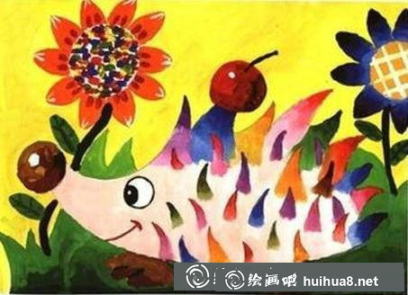 小狗水粉畫