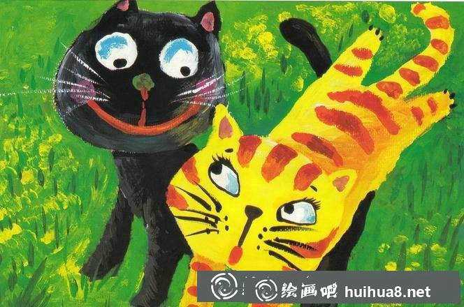 小鳥水粉畫