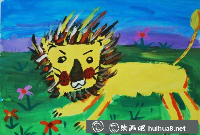 小兔子水粉畫