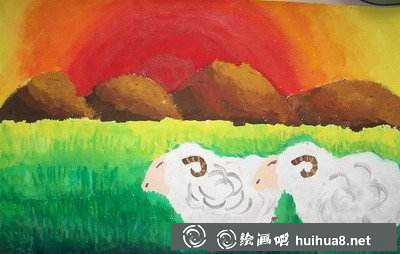 小豬水粉畫