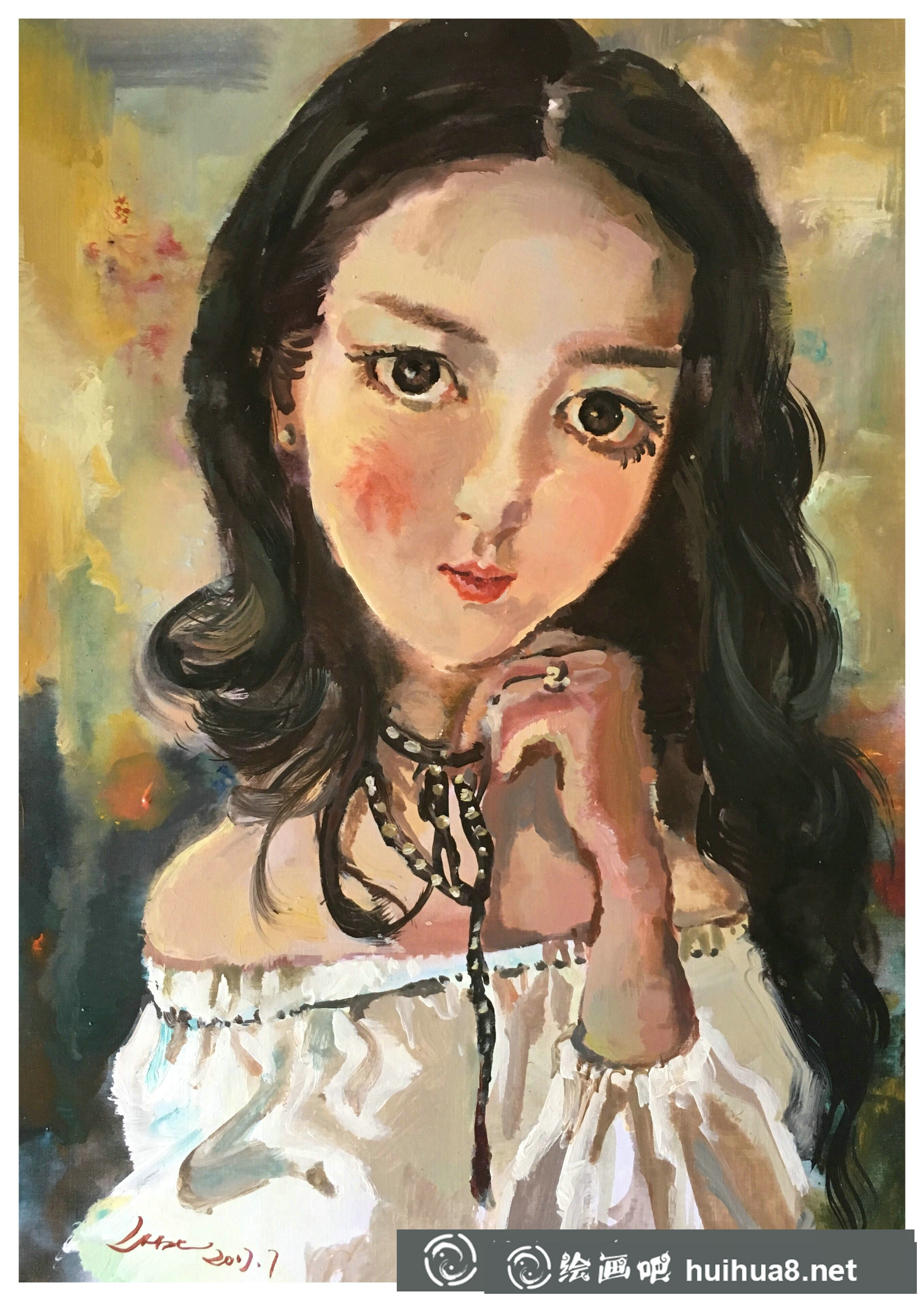丙烯畫人物作品七