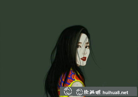 范冰冰風(fēng)雨中的堅(jiān)強(qiáng)水彩畫(huà)