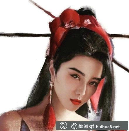 范冰冰時(shí)尚造型水彩畫(huà)