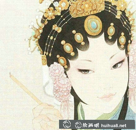 京劇人物工筆畫賞析