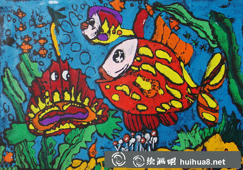 兒童畫海底世界作品欣賞